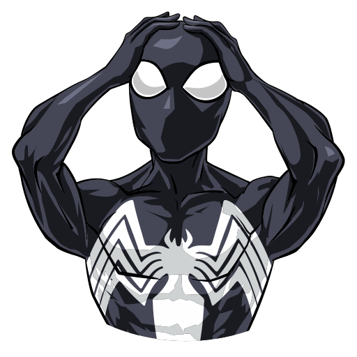 Стикер ВК Человек-Паук. Костюм Симбиот #15