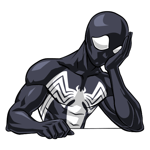VK Sticker Spider man. Black Suit #19
