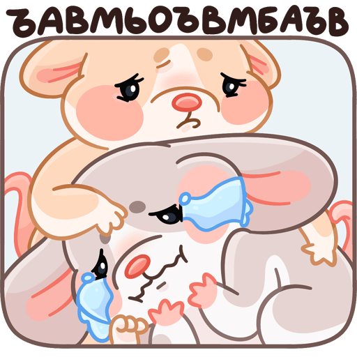 VK Sticker Warm Mice Hugs #2