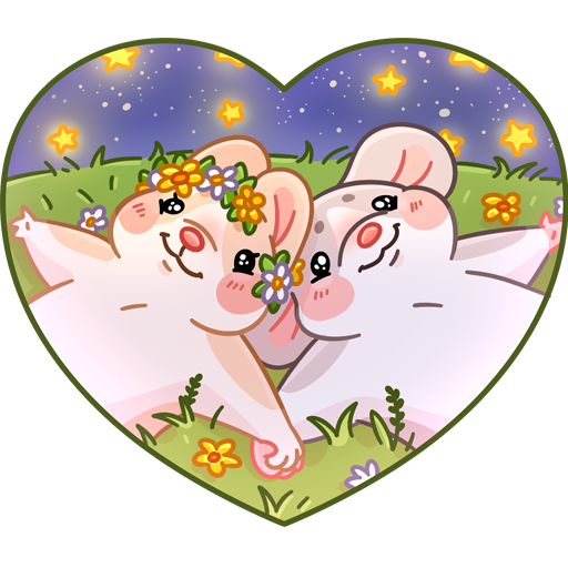 VK Sticker Warm Mice Hugs #23