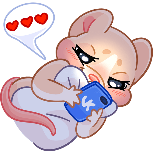 VK Sticker Warm Mice Hugs #38