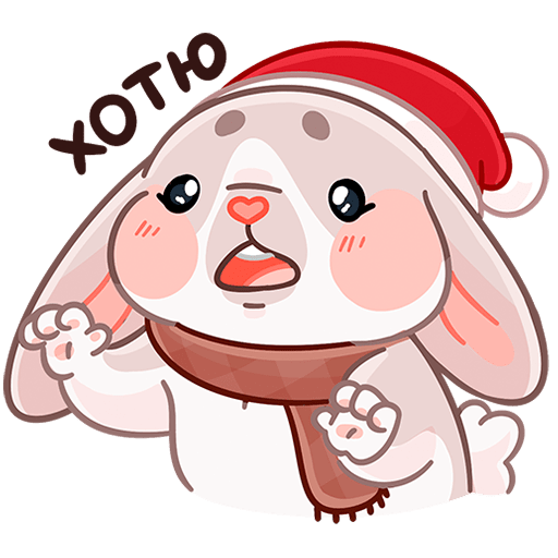 VK Sticker Winter Rabbit Hugs #8