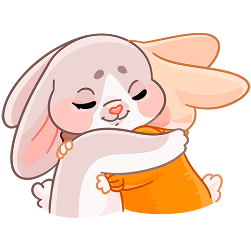 VK Sticker Winter Rabbit Hugs #14
