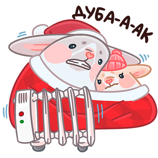 VK Sticker Winter Rabbit Hugs #15