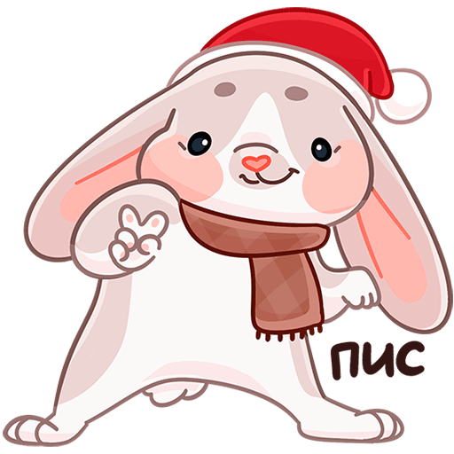VK Sticker Winter Rabbit Hugs #18