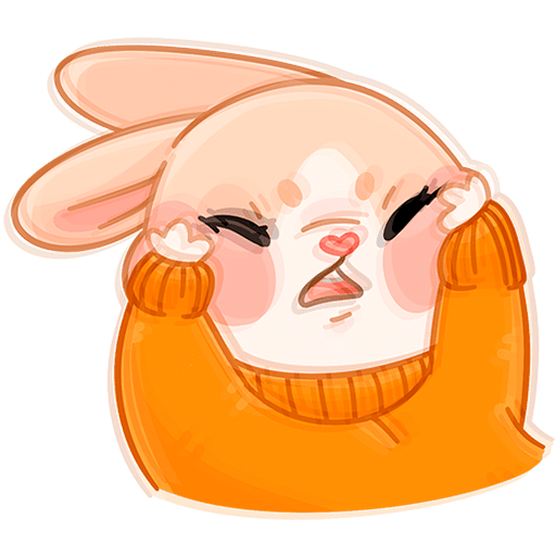 VK Sticker Winter Rabbit Hugs #29