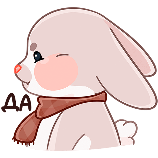 VK Sticker Winter Rabbit Hugs #35
