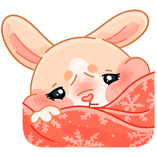 VK Sticker Winter Rabbit Hugs #36