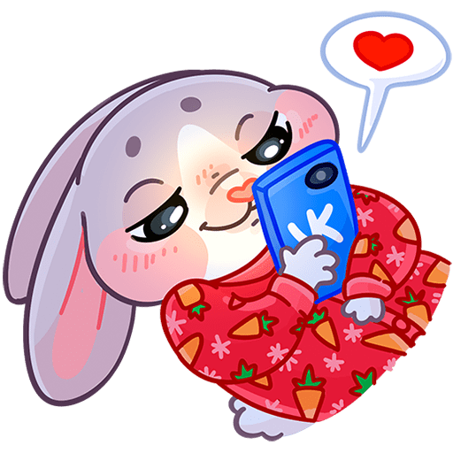 VK Sticker Winter Rabbit Hugs #37
