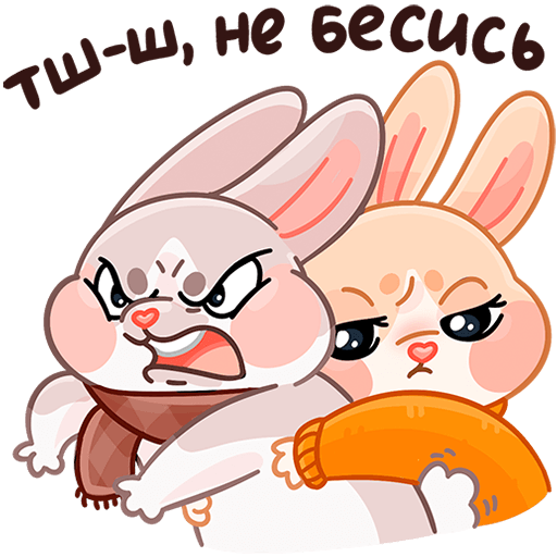 VK Sticker Winter Rabbit Hugs #40