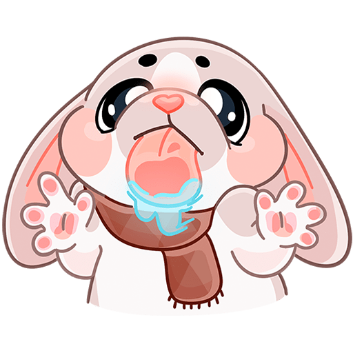 VK Sticker Winter Rabbit Hugs #47