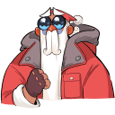 Стикер ВК Дед Мороз и Снегурочка #37