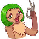 Lenochka the Sloth VK sticker #3