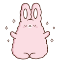 Стикер ВК Кролик Супчик розовый #4