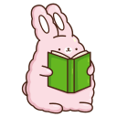 Стикер ВК Кролик Супчик розовый #7