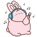 Стикер ВК Кролик Супчик розовый #10
