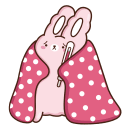 Стикер ВК Кролик Супчик розовый #13