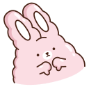 Стикер ВК Кролик Супчик розовый #17