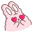 Стикер ВК Кролик Супчик розовый #21