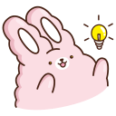 Стикер ВК Кролик Супчик розовый #25