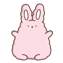 Стикер ВК Кролик Супчик розовый #29