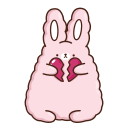 Стикер ВК Кролик Супчик розовый #33