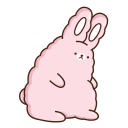 Стикер ВК Кролик Супчик розовый #35