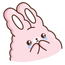 Стикер ВК Кролик Супчик розовый #36