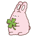 Стикер ВК Кролик Супчик розовый #41