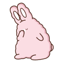 Стикер ВК Кролик Супчик розовый #43