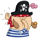 Стикер ВК Пират Дигги #21