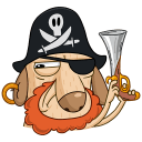 Стикер ВК Пират Дигги #28