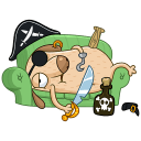 Стикер ВК Пират Дигги #38