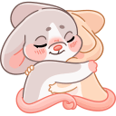 Warm Mice Hugs VK sticker #14