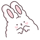 Стикер ВК Кролик Супчик белый #17