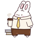 Стикер ВК Кролик Супчик белый #19