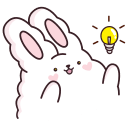 Стикер ВК Кролик Супчик белый #25