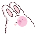 Стикер ВК Кролик Супчик белый #27