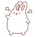 Стикер ВК Кролик Супчик белый #34