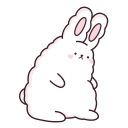 Стикер ВК Кролик Супчик белый #35