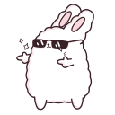 Стикер ВК Кролик Супчик белый #37