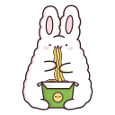 Стикер ВК Кролик Супчик белый #40