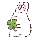 Стикер ВК Кролик Супчик белый #41