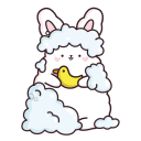 Стикер ВК Кролик Супчик белый #45