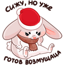 Winter Rabbit Hugs VK sticker #25